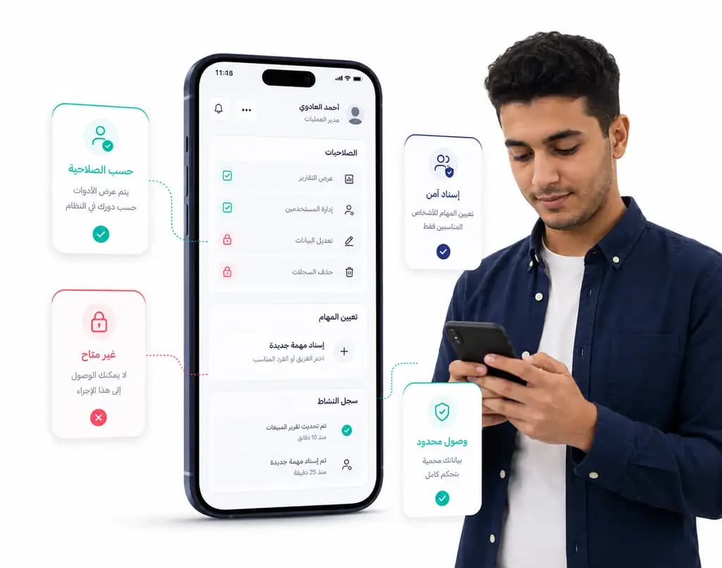Taloo mobile app showing conversations and customer work: Permissions